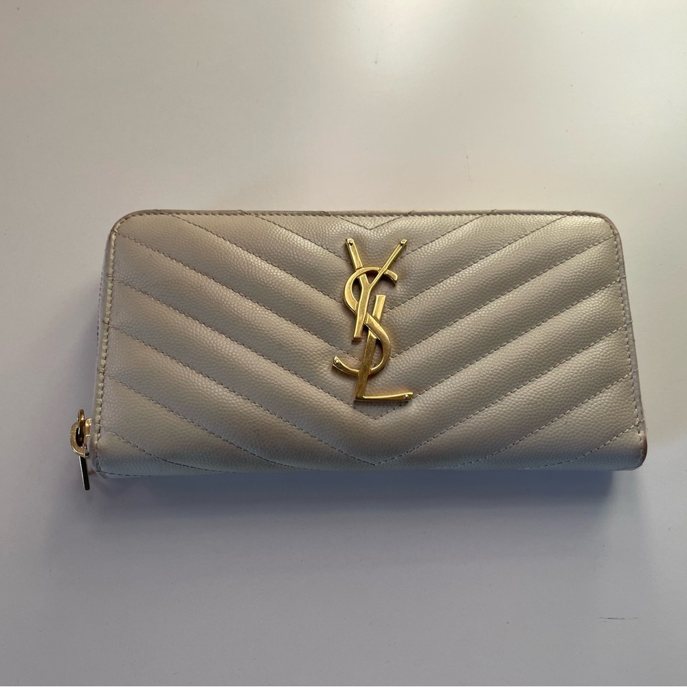 Yves Saint Laurent Cassandre Matelassé Zip Around Wallet
